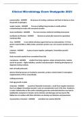 Clinical Microbiology Exam Studyguide 2023