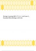Portage Learning BIO 171 L3_ Lab Exam 3_ Essential Microbiology with Lab.