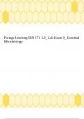 Portage Learning BIO 171 L9_ Lab Exam 9_ Essential Microbiology.