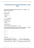 The Nursing Process and Clinical Reasoning  Exam 2023
