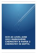 OCR AS LEVEL JUNE 2022 MARKSHEME CHEMISTRY B PAPER 2 CHEMISTRY IN DEPTH.