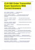 CLN500 Order Transmittal Exam Questions With Answers