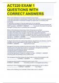 ACT220 EXAM 1 QUESTIONS WITH CORRECT ANSWERS