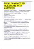 FINAL EXAM ACT 220 QUESTIONS WITH ANSWERS