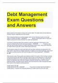 Debt Management Exam Questions and Answers 
