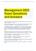 Management 2023 Exam Questions and Answers 
