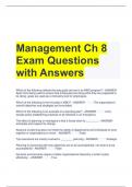 Management Ch 8 Exam Questions with Answers
