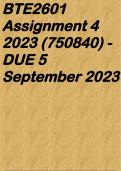 BTE2601 Assignment 4 2023 &lpar;750840&rpar; - DUE 5 September 2023
