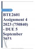 BTE2601 Assignment 4 2023 (750840) - DUE 5 September 2023