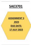 SAE3701 ASSIGNMENT 3 2023 ANSWERS