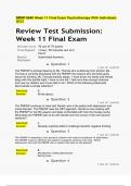 NRNP 6640 Week 11 Final Exam Psychotherapy With Individuals 2023