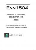 ENN1504 - ASSIGNMENT 1 SOLUTIONS &lpar;SEMESTER 02 - 2023&rpar;