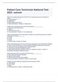 Patient Care Technician National Test 2023 &ndash;solved