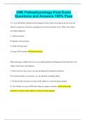 UNE Pathophysiology Final Exam Questions and Answers 100% Pass