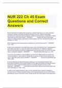 NUR 222 Ch 45 Exam Questions and Correct Answers