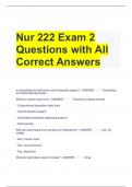 Nur 222 Exam 2 Questions with All Correct Answers