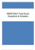 NRNP 6531 Final Exam Questions & Answers