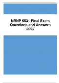 NRNP 6531 Final Exam Questions and Answers 2022