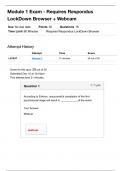 Module 1 Exam - Requires Respondus LockDown Browser &plus; Webcam