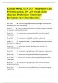Kansas MPJE, KANSAS - Pharmacy Law Practice Exam, 3P Law Final Exam (Kansas Multistate Pharmacy Jurisprudence Examination)