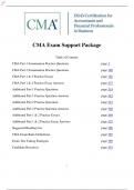  CMA Exam Support Package WITH COMPLETE SOLUTIONS AFTER EVERY PART COVERED 2023-2024 |GRADED A+|CMA Part 1 – Financial Planning, Performance, and Control Examination Practice Questions
