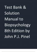 Test Bank & Solution Manual to Biopsychology 8th Edition by John P.J. Pinel