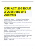 CSU ACT 205 EXAM 2 Questions and Answers