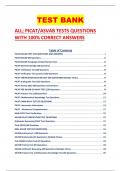 ALL; PICAT/ASVAB TESTS QUESTIONS WITH 100% CORRECT ANSWERS