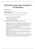 NCLEX-RN Practice Quiz Test Bank &num;1 &lpar;75 Questions&rpar;