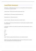 Lead Risk Assessor &vert; Questions and Answers with complete solution