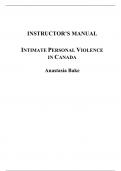 Intimate Personal Violence in Canada 1e Anastasia Bake (Instructor Manual)