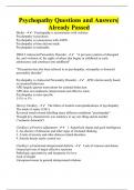 Psychopathy Questions and Answers&vert; Already Passed
