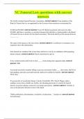 NC Funeral Law questions with correct answers