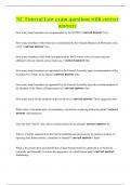 NC Funeral Law exam questions with correct answers