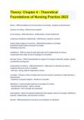 Theory&colon; Chapter 4 - Theoretical Foundations of Nursing Practice 2023