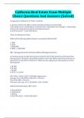 California Real Estate Exam Multiple Choice Questions And Answers &lpar;Solved&rpar;