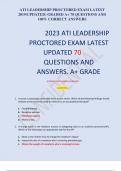 2023 ATI LEADERSHIP  PROCTORED EXAM LATEST  UPDATED 70 QUESTIONS AND  ANSWERS. A+ GRADE
