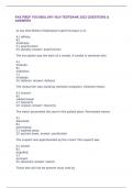 PAX PREP VOCABULARY NLN TESTBANK 2022 QUESTIONS & ANSWERS