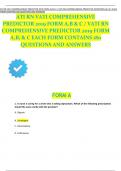 ATI RN VATI COMPREHENSIVE PREDICTOR 2019 FORM A&comma;B & C &sol; VATI RN COMPREHENSIVE PREDICTOR 2019 FORM A&comma;B&comma; & C EACH FORM CONTAINS 180 QUESTIONS AND ANSWERS