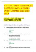 ATI TEAS 7 EXAM TEST BANK 300 QUESTIONS WITH ANSWERS LATEST UPDATED 2023/2024 