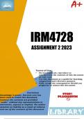 IRM4728 Assignment 2 (ANSWERS) 2023  (861540) - DUE 17 July 2023 