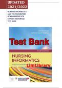Test Bank For Nursing Informatics And The Foundation of Knowledge 4th Edition Mcgonigle