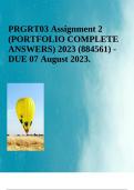 PRGRT03 Assignment 2 (PORTFOLIO COMPLETE ANSWERS) 2023 (884561) - DUE 07 August 2023.