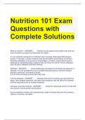 Nutrition 101 Exam Questions with Complete Solutions 