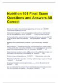 Nutrition 101 Final Exam Questions and Answers All Correct
