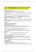 SAE - Property Management &lpar;Texas&rpar; Exam Question Bank&comma; over 1000 Questions and Correct Answers 2023