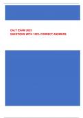 CALT EXAM 2023 QUESTIONS WITH 100&percnt; CORRECT ANSWERS  