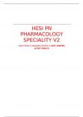 HESI PN PHARMACOLOGY SPECIALITY V2  QUESTIONS & ANSWERS &lpar;RATED A&plus;100&percnt; VERIFIED LATEST UPDATE