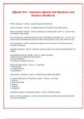 Adjuster Pro - Insurance adjuster test Questions and Answers &lpar;Graded A&rpar;
