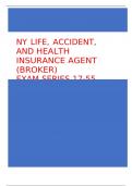 NY LIFE, ACCIDENT, AND HEALTH INSURANCE AGENT (BROKER) EXAM SERIES 17-55